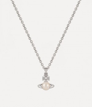 Vivienne Westwood Balbina Pendant Platinum / Cream Pearl | 137824FMW