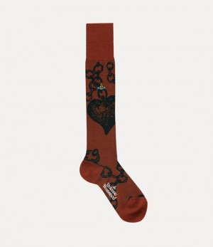 Vivienne Westwood Chain High Sock Brick | 710326BHK