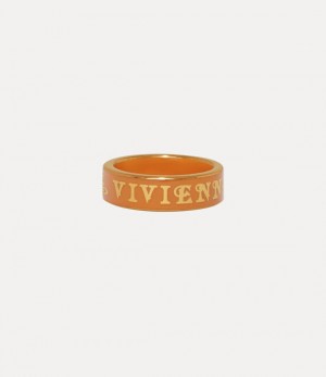 Vivienne Westwood Conduit Street Ring Gold / Orange Enamel | 965102BHL