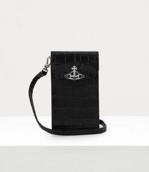 Vivienne Westwood Crocodile Phone Bag Black | 869371EON