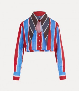 Vivienne Westwood Cut Off Heart Shirt Red/Blue | 261978WSJ