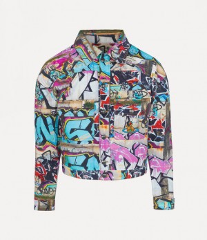 Vivienne Westwood Denim Boxer Jacket Graffiti | 190537MZG