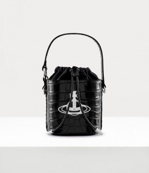 Vivienne Westwood Drawstring Bucket Black | 501634HMC