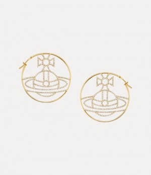 Vivienne Westwood Eloisa Hoop Earrings Gold / White Cz | 564927ATL