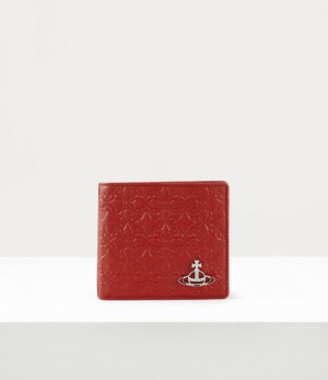 Vivienne Westwood Embossed Man Wallet With Coin Pocket Red | 805174HJY