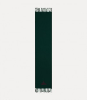 Vivienne Westwood Embroidered Scarf Dark Green | 938154ZSI