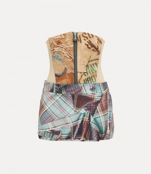 Vivienne Westwood Foam Corset Skirt Multi Tartan | 589631ABW