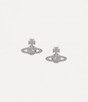 Vivienne Westwood Grace Bas Relief Stud Earrings Platinum / Crystal Crystal | 853126GOC