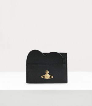 Vivienne Westwood Heart Card Holder Black 3d Orb | 461025XPA