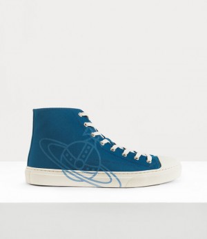 Vivienne Westwood High Top Canvas Plimsoll Petrol Blue | 483290BPM