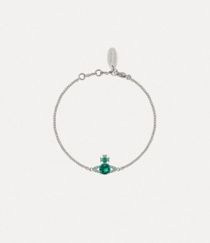 Vivienne Westwood Ismene Bracelet Platinum / Green Cz | 678593WZV