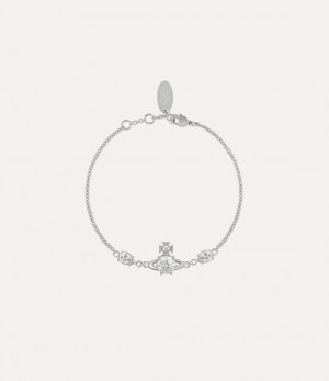 Vivienne Westwood Joaquina Bracelet Platinum / White Cz | 245196VFE