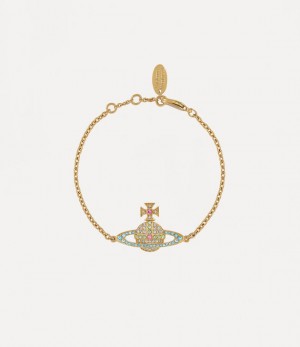 Vivienne Westwood Kika Bracelet Gold/Crystal,Chrysolite,Aquamarine | 102937JQO