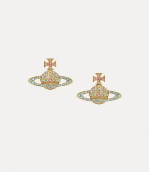 Vivienne Westwood Kika Earrings Gold/Crystal,Chrysolite,Aquamarine | 089263KJC