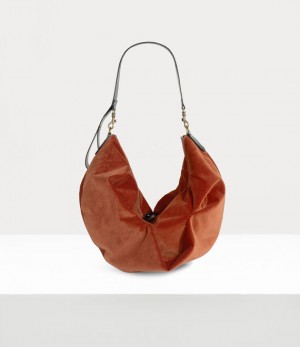 Vivienne Westwood Large Agnes Shoulder Bag Burnt Orange | 105632EZW