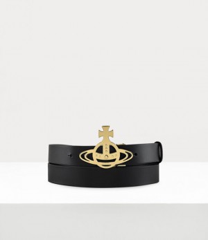 Vivienne Westwood Line Orb Buckle Belt Black | 613957OUS