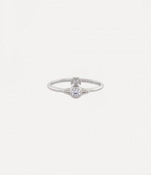 Vivienne Westwood London Orb Ring Platinum / White Cz | 398451GJO