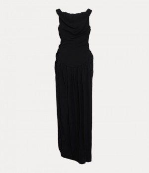 Vivienne Westwood Long Ginnie Pencil Dress Black | 049512FBV