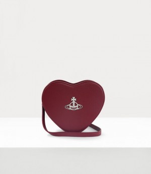 Vivienne Westwood Louise Heart Crossbody Bag Burgundy | 056274IKR