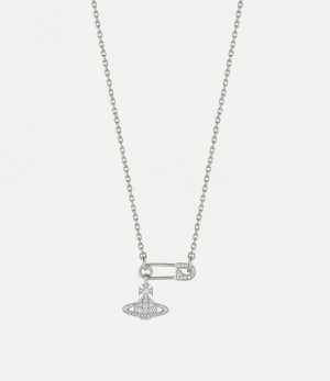 Vivienne Westwood Lucrece Pendant Necklace Platinum / White Cz | 279408VHT