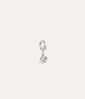 Vivienne Westwood Man. Linwood Single Earring Platinum / Black Patina | 862159MUA