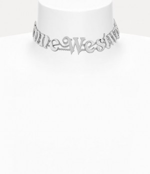 Vivienne Westwood Man. Raimunda Choker Platinum / Black Enamel | 708163WST