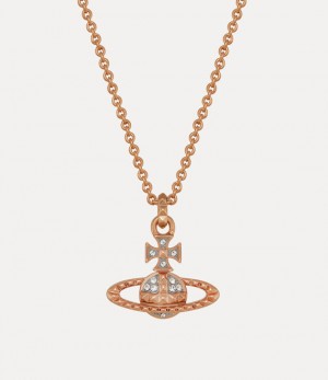 Vivienne Westwood Mayfair Bas Relief Pendant Necklace Pink Gold | 430982JPH