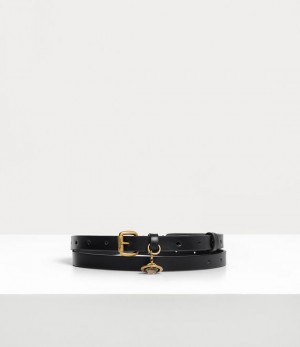 Vivienne Westwood Mini Alex Charm Belt Black | 240817CSD