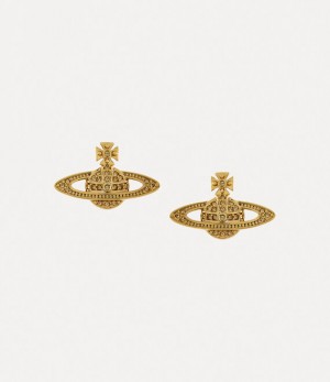 Vivienne Westwood Mini Bas Relief Earrings Gold Light Colorado Topaz | 910523KFW