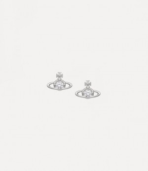 Vivienne Westwood Nano Solitaire Earrings Platinum / Crystal Crystal | 136475DQN