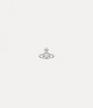 Vivienne Westwood Nano Solitaire Single Stud Platinum / Crystal Crystal | 079812JMN