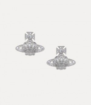 Vivienne Westwood Natalina Earrings Platinum / White Cz | 372809QPR