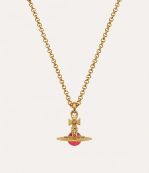 Vivienne Westwood New Petite Orb Pendant Gold/Indian Pink Cz/Padparadscha,Light | 019728NZG