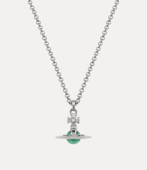 Vivienne Westwood New Petite Orb Pendant Platinum/Mint Green/Multi | 650239DZN