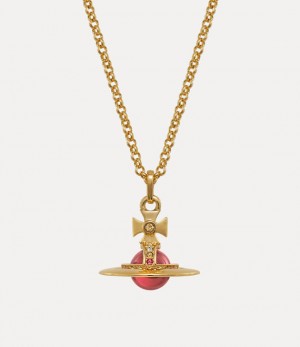 Vivienne Westwood New Tiny Orb Pendant Gold/Indian Pink Cz/Emerald,Siam,Montana,Light | 217890NMT