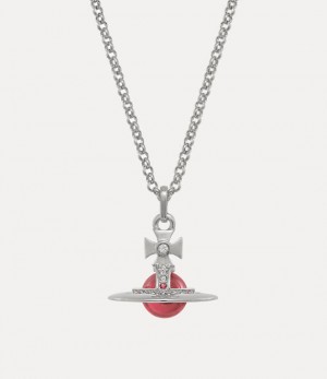 Vivienne Westwood New Tiny Orb Pendant Platinum/Indian Pink Cz/Padparadscha,Light | 063289WVI