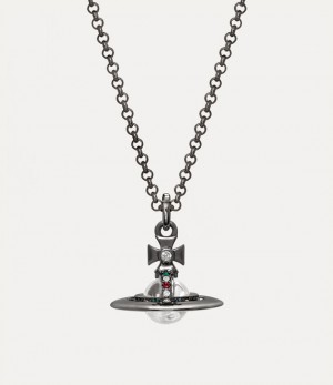 Vivienne Westwood New Tiny Orb Pendant Ruthenium | 864975CZM