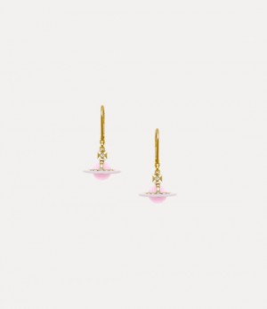 Vivienne Westwood Petite Original Orb Earrings Gold/Pale Pink,Opaque White Enamel/Milky Pink | 369872FUD