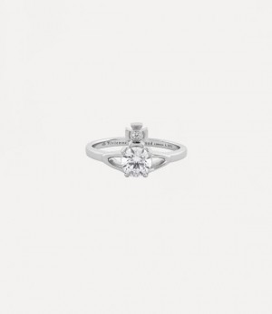 Vivienne Westwood Reina Petite Ring Platinum / White Cz | 560274PTY