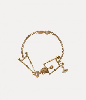 Vivienne Westwood Skeleton Bracelet Gold / Ivory Enamel | 658041VAT