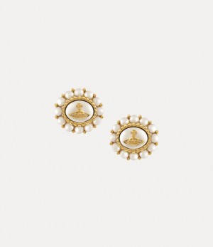 Vivienne Westwood Small Amaya Earrings Gold / Creamrose Pearl | 672035MWN