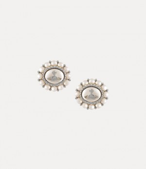 Vivienne Westwood Small Amaya Earrings Platinum / Creamrose Pearl | 467139JVG