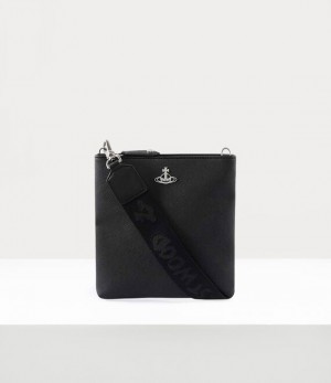 Vivienne Westwood Squire Square Crossbody Webb Strap Black | 862395PQZ