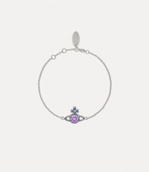 Vivienne Westwood Valentina Orb Bracelet Platinum / Lavender, Blue Cz | 712395YQZ