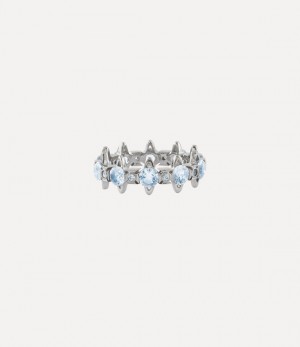 Vivienne Westwood Warwick Ring Platinum / Blue Nano Crystal (Cz) | 107382UYG