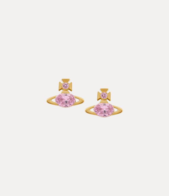 Vivienne Westwood Allie Earrings Gold / Pink Cz | 942086MPJ