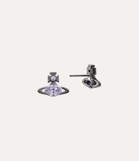 Vivienne Westwood Allie Earrings Ruthenium / Light Lavender Cz | 394056PEX