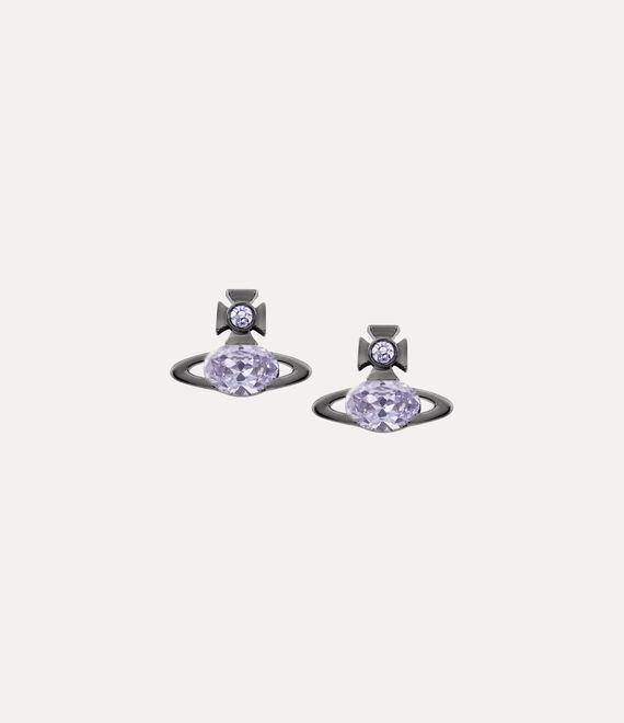 Vivienne Westwood Allie Earrings Ruthenium / Light Lavender Cz | 394056PEX