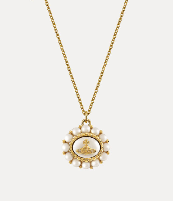 Vivienne Westwood Amaya Pendant Necklace Gold / Creamrose Pearl | 935406DRM