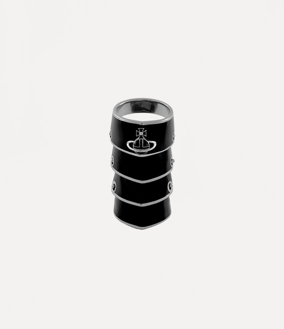 Vivienne Westwood Artemis Ring Platinum / Black Resin | 285701KEG